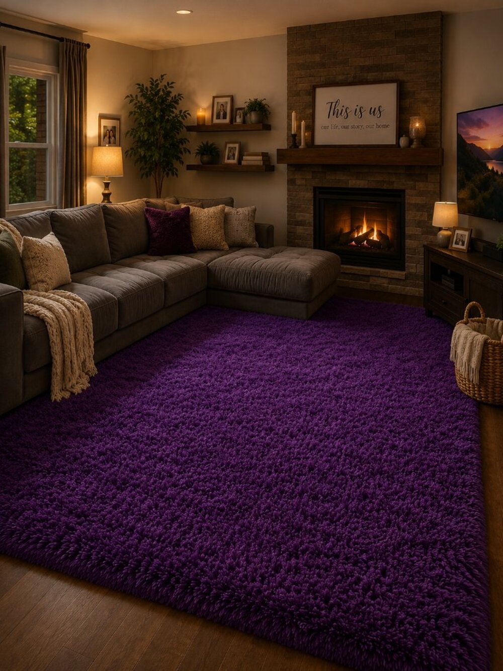 Rug - Purple Area Rug Accent Carpet - Size 4x6 - Machine Washable - Picture 5 of 5